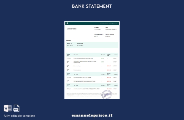 stile verificato Modello word di estratto conto bancario Nigeria Raven